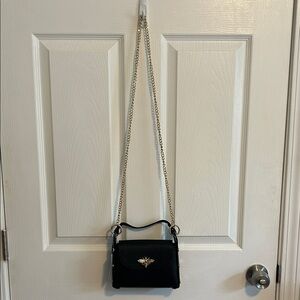 Brand New Black Crossbody Bag with Gold Chain
